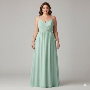 Mint Green Chiffon Formal Gown